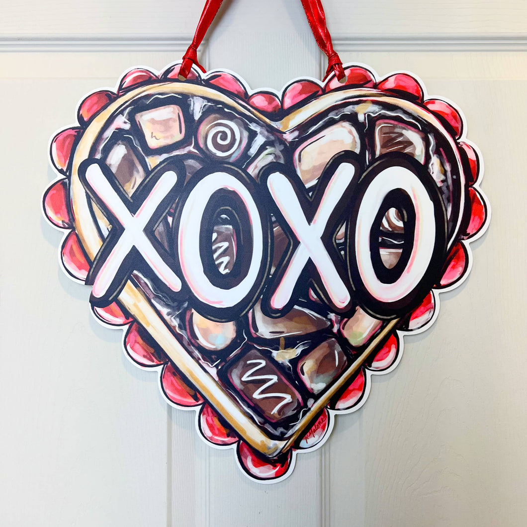 XOXO Box Of Chocolates Valentine's Day Door Hanger