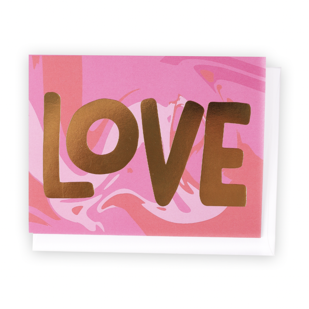 Greeting Card, Pink Marble LOVE