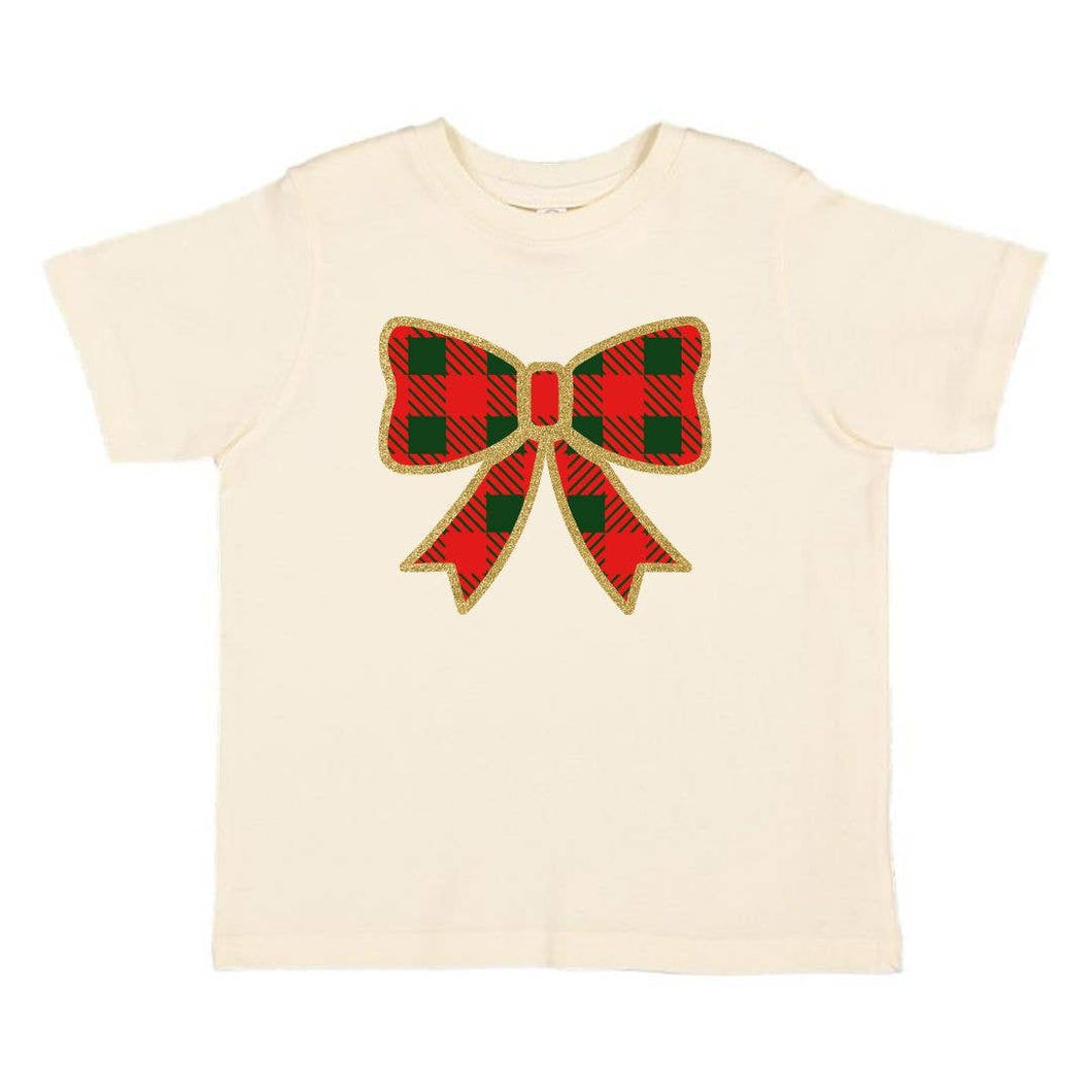 Christmas Plaid Bow Short Sleeve T-Shirt