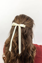Load image into Gallery viewer, Micro Alice Satin Bow Barrette: Ivory
