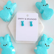 Load image into Gallery viewer, Glitter Bunny Studs - Blue
