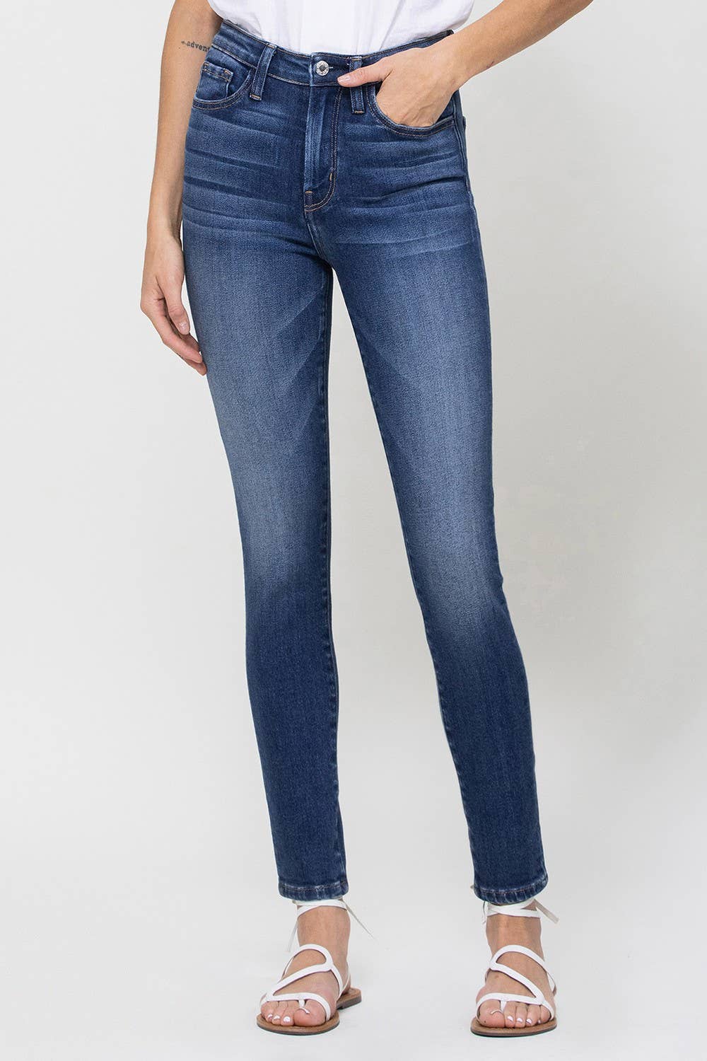 High Rise Ankle Skinny Jeans