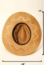 Load image into Gallery viewer, Patterned Brim Straw Sun Hat

