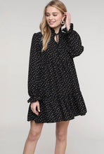 Load image into Gallery viewer, Long Sleeve Black Speckled Dress
