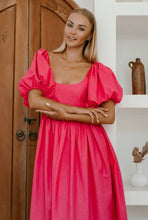 Load image into Gallery viewer, Cherie Puff Sleeve Midi - Magenta
