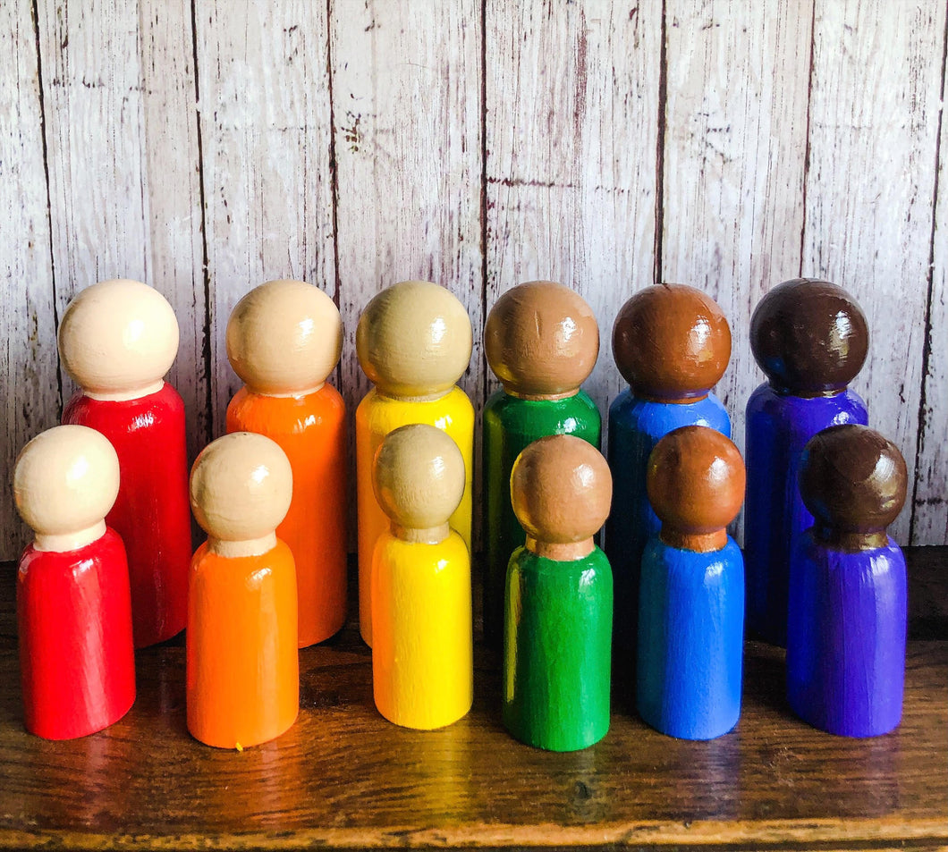 Wooden Peg Dolls - Diversity Mini